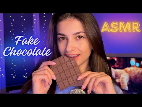 ASMR🍫🎙️EATING FAKE CHOCOLATE🍩👅 Mouth sounds😍👄