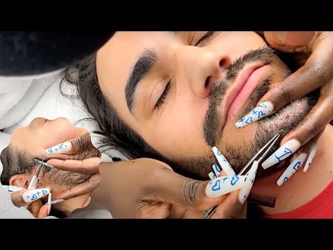 Unintentional ASMR | Rare Beard Scratching Pulling Stuff Out with TWEEZERS ~ livestream reupload 😴
