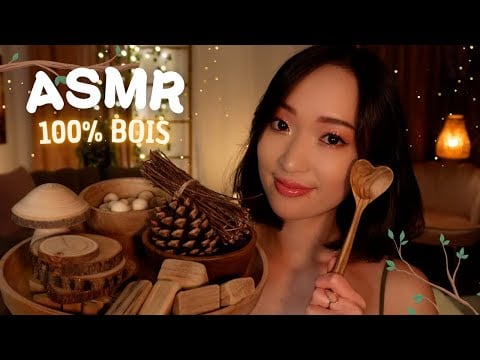 ASMR 100% BOIS 🪵 Triggers et soupes de bois flotté, billes de bois... 🌲