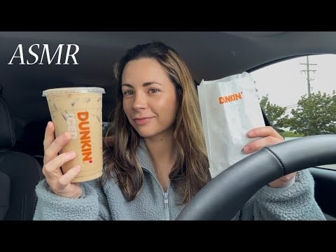 ASMR | Dunkin Coffee & Donuts Whisper Ramble (With my dog) 🍩🐶