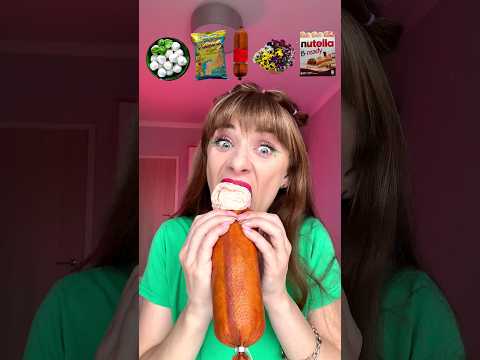 ASMR Emoji Eating Chicken Sausages, Mozarella, Snacks Mukbang #shorts