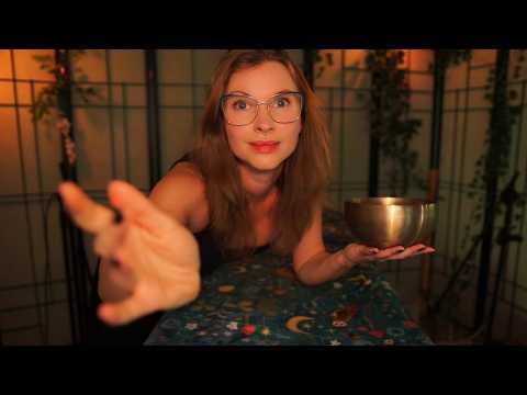 ASMR Plucking & Removing Negative Energy Reiki, Singing Bowl, Tuning Fork & Humming