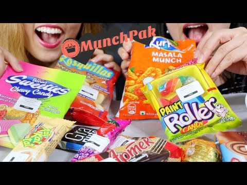 ASMR TRYING SNACKS FROM AROUND THE WORLD | MUNCHPAK