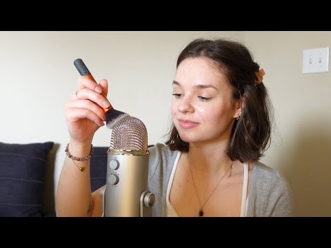ASMR up-close mic brushing, stippling and tapping