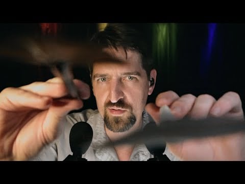 ASMR Face Brushing (it's okay) Ear-to-Ear Whispers