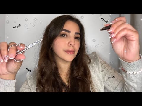 ASMR bestie does your eyebrows ✨FAST AND AGGRESSIVE