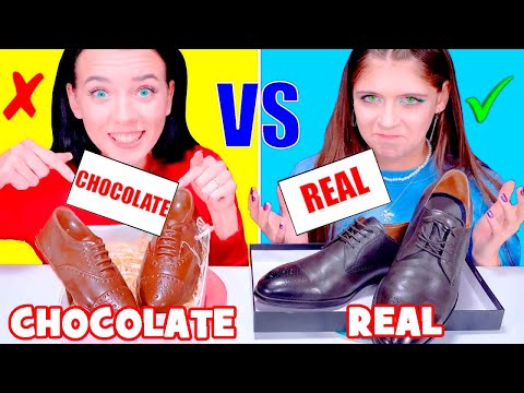 ASMR Real Food VS Chocolate Food Challenge Full Video