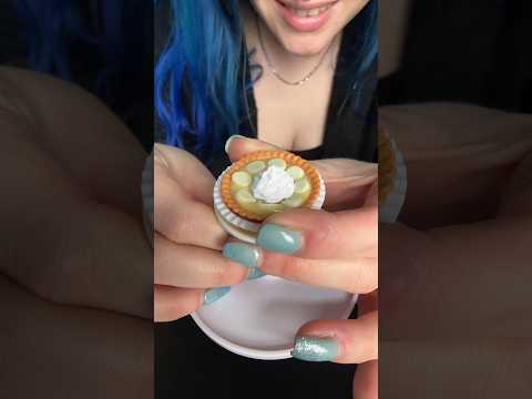 ASMR mini verse banana cream pie 🥧 (full on ✅⏰) #asmr #asmrfood #miniversemakeitminifood #shorts
