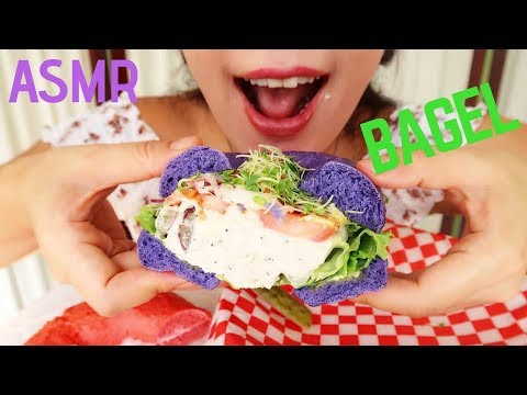 ASMR TARO BAGEL + GUAVA BAGEL. | 하와이맛집 타로 베이글, 구아바 베이글 먹방 mukbang Eating Sound ( No Talking)