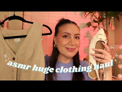 ASMR Spring & Summer Clothing Haul 👗✨Soft-Spoken✨👡 Shoes + Accessories💍 Fabric Sounds