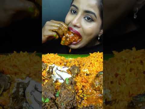 ASMR Eating Spicy Hyderabadi Chicken Biryani,Pot Chicken Curry,Rice Big Bites ASMR Eating Mukbang