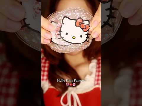 1 Min Hello Kitty Pamper 😻🍎✨ #asmr #asmrpersonalatttention #hellokitty