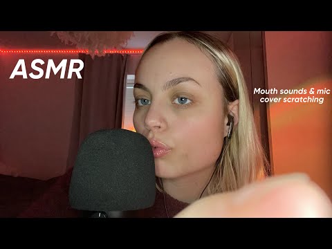 ASMR Mic cover scratching combined with mouth sounds ❤️‍🔥😴