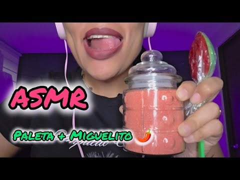 ASMR PARA DORMIR 😴 | PALETA DE CUCHARA + CHILE EN POLVO #asmr #relaxing #relaxingsounds #asmrsounds 