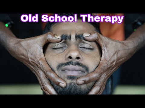 Satisfying Old School Massage Therapy By Old School Uncle Barber | ASMR Tapping & Scratching Therapy