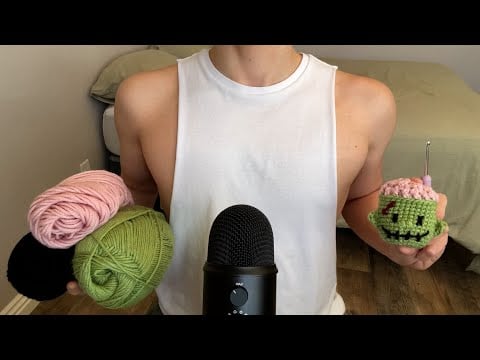 ASMR | Crochet with me...spooky edition! (Whispers, inaudible, and fabric sounds)