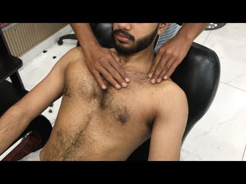 Tight Chest & Back Massage | Massage Therapy | Neck Cracking ASMR Relaxing 💈