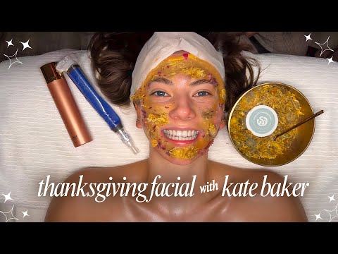 ASMR Facial on Kate Baker | Thanksgiving Floral Jelly Mask | Skinpen Microneedling & Herbal Steam