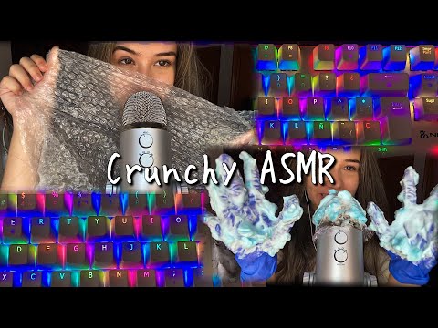 ASMR / SONIDOS CRUNCHY ✨❤️ (Espuma, teclado, papel de burbujas...)