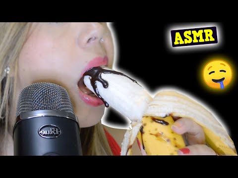 🤤👉 ASMR BANANA CHOCOLATE Eating Sounds and LICKING 👅