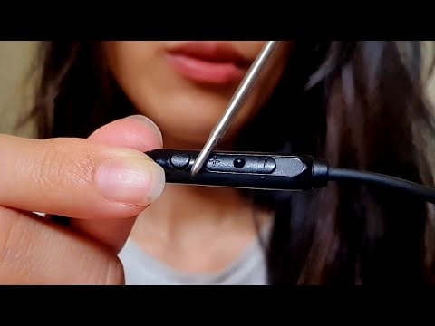 ASMR 20+min My Earphone Mic Tingles 💕 mic scratching touching, camera lens tapping,ear cleaning,lofi