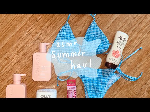 asmr random summer haul 👙🏝️🐚(lofi, fabric sounds, whispered)