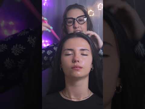 asmr hair styling on a real person
