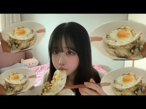 그냥 밥 먹는 영상(솥밥+김치+계란)🍚🍳 | 리얼사운드 집밥 먹방 ASMR✨
