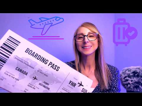 ASMR Airline Check-In Roleplay ✈️ Soft Spoken Baggage Check, Flight Info & Luxury Seat Upgrade!