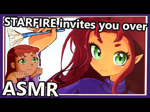 Starfire invites you to her room | ASMR | [3dio] [roleplay] [brushing]