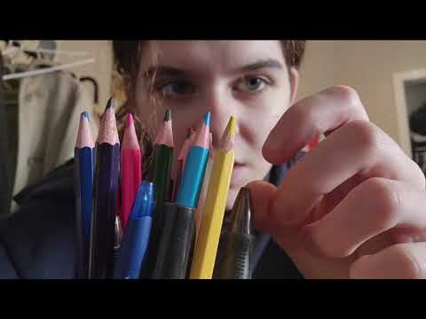 lofi asmr colouring on your face (whispering, actual camera touching, personal attention, tingly)