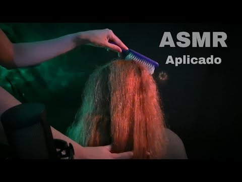 ASMR APLICADO | Mexendo no cabelo + sons de lareira no fundo (Especial 10K 🥳)