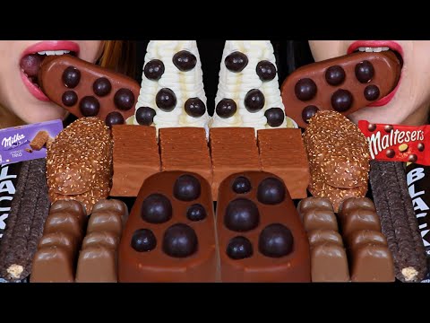 ASMR GIANT MALTESERS ICE CREAM BARS, MILKA CHOCOLATE CAKE BAR, KINDER CHOCO FRESH, CARAMEL MAXI KING