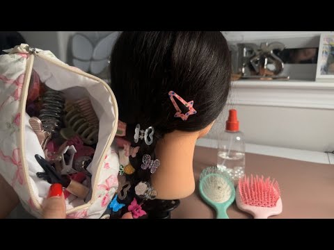 ASMR| The girl in the back of the class styles your hair- hair clips & rummaging 🦋