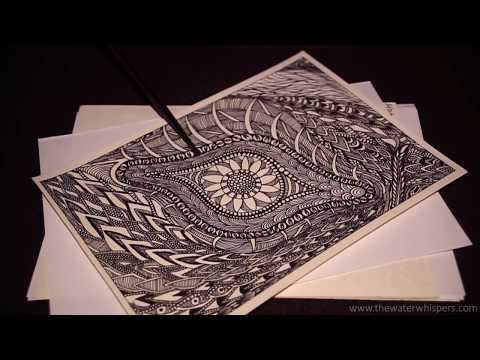~My New Zen Tangle Drawings ~ ASMR Paper Sounds~ Pointer~ Whispering~ Soft Speaking~ Video For Sleep