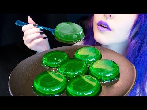 ASMR: Wobbly & Shaky Green Jello Mountains | Woodruff Flavor ~ Relaxing Eating [No Talking|V] 😻