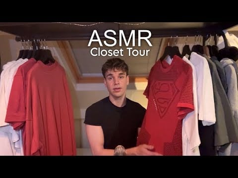 Relaxing ASMR Closet Tour👕 (Fabric Scratching Sounds )