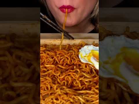 Extremely Spicy Habanero Noodles #shorts #asmr #asmreating #noodles