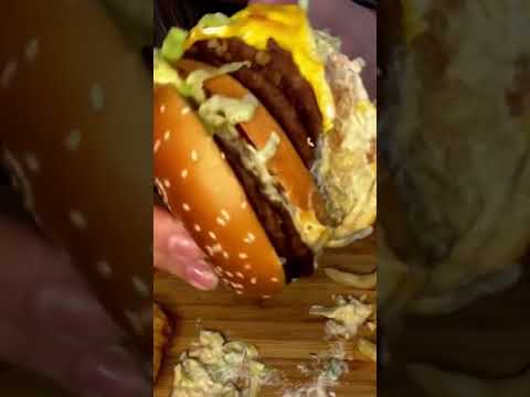 McDonald’s Double Big Mac #asmreating #shorts #asmr #ytshortsvideo #eatingsounds #mcdonalds