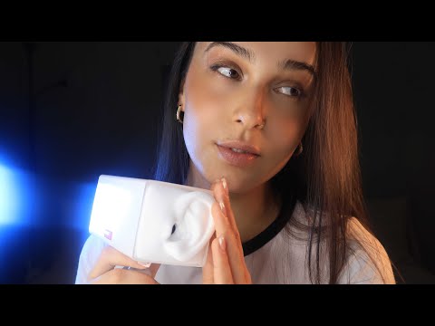 ASMR Gentle Deep Ear Attention & Whispering (ear massage, tapping and brushing)