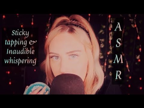 ASMR 🌙 Sticky tapping with rambles & inaudible whispering 💕 #asmr #asmrtingles