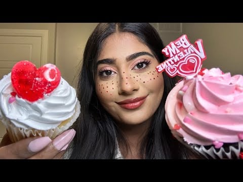 ASMR Valentine Cupcake Mukbang | Satisfying Eating Sounds & Mouth Sounds for Relaxation 💖🧁