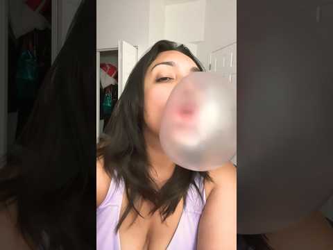 BIG BUBBLE ASMR | chewing blowing pink bubble sounds #bubbling