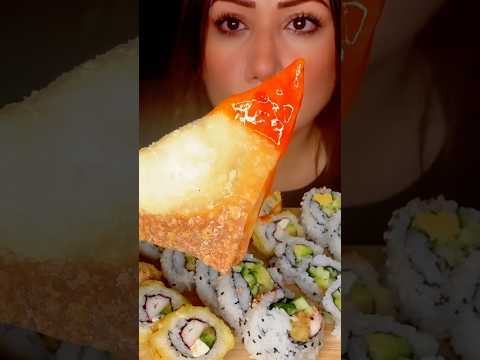 CRISPY CRAB RANGOONS #asmr #crunchy #food #eating #mouthsounds