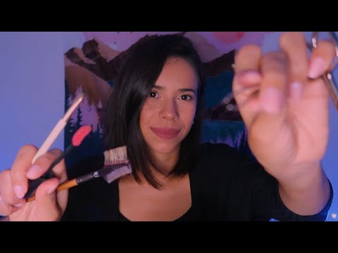 ASMR | AMIGA FAZENDO SUA SOBRANCELHA | Sussurros e sons de boca