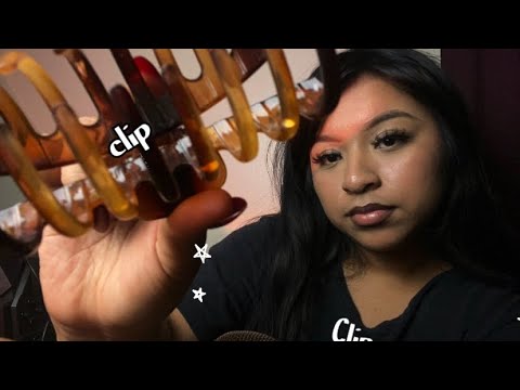 Asmr clipping your hair back for the best sleep ever 💕
