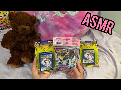 ASMR  Crinkly Plastic No Talking - Pokemon Cards Opening & Shuffling Cards!