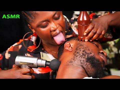 ASMR✨Fake spit painting Intense neck massage, vitamin E capsules scalp scratch, For deep sleep 