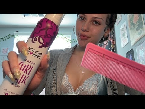 Roleplay ASMR | New York hairstylist styles your curls! (hand movements + tongue clicks)