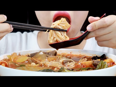 ASMR Spicy Hot Pot Malatang Eating Sounds| 마라탕 먹방 | MINEE EATS